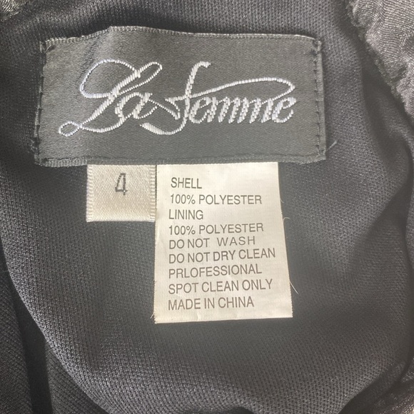 La Femme Black Embellished Empire Waist Sleeveless Halter Maxi Long Formal Dress - Picture 9 of 10